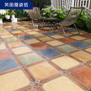 美式庭院地砖阳台露台花园瓷砖乡村别墅楼顶户外防滑院子地砖仿古