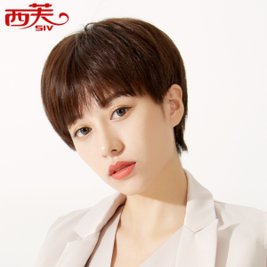 假发女短发自然逼真韩国时尚空气刘海bobo波波头蓬松帅气短卷发套