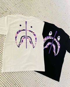 【上海现货】BAPE TAIPEI 中国台北17周年紫迷彩背后鲨鱼短袖T恤