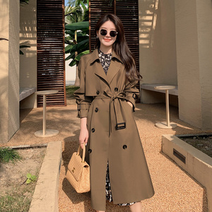 蓝语大码女装胖mm今年流行风衣2022春秋中长款外套过膝气质女神范