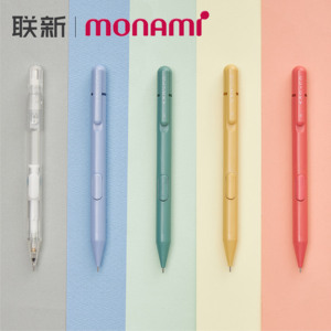 慕那美monami糖果色系自动铅笔高颜值0.5mm侧按式活动铅笔小学生写字5色可选HB铅芯带橡皮韩系文具