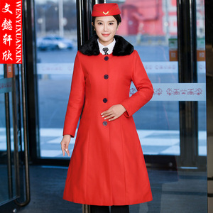 连衣裙复古礼仪服装女迎宾小姐服年会走秀加厚冬季安蝶宣旗舰店209