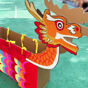 幼儿园龙舟游戏diy手工涂鸦材料包小中大班大型瓦楞纸板教玩具