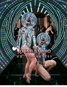 男女DS酒吧gogo手持反光球玻璃球镜面金属大气夜店科技感演出道具