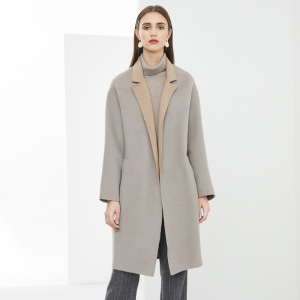 舒朗 冬装新款优雅中长款羊毛大衣 百搭毛呢外套女 sf4h26