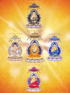 五方佛画像唐卡坛城挂画宝相毗卢遮那阿弥陀佛阿閦不空成就佛塑封