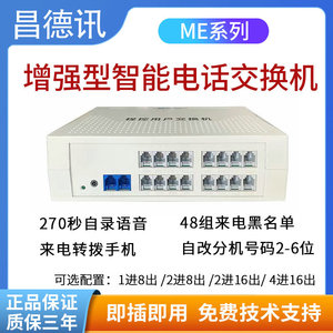 昌德讯ME108电话交换机1进8出程控交换机光纤内部M+208电话分线器