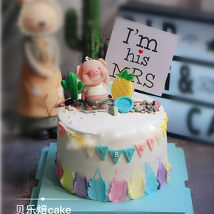 创意网红生肖猪公仔ins小猪宝宝生日蛋糕装饰摆件 可爱流口水猪