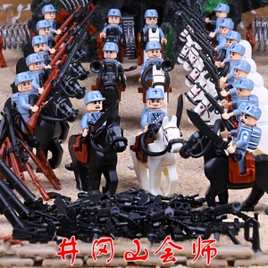 军事小人仔乐高积木八路军日军小鬼子武器警察男孩子拼装儿童玩具