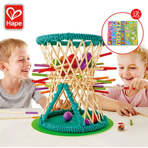 Hape竹篓掉球儿童专注力思维训练亲子多双人玩具互动益智桌游智力