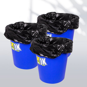 芳草地中号加厚垃圾袋超大容量物业环卫黑色商务垃圾袋 60cm*80cm