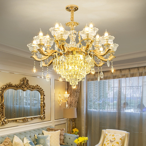 欧式水晶吊灯锌合金色蜡烛灯客厅餐厅卧室灯简约时尚奢华大气灯具