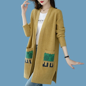 冬季毛衣外套女中长款