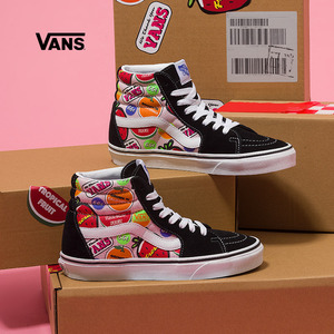 vans范斯官方 彩色草莓水果图案男鞋女鞋sk8-hi高帮板鞋运动鞋