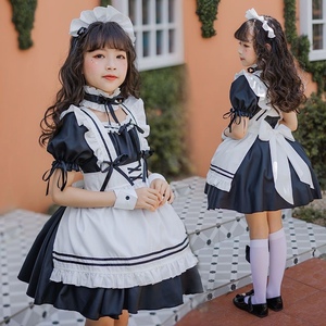 女童洛丽塔公主裙黑白色经典女仆装萝莉女佣可爱大童宝宝连衣裙子