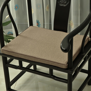 新中式红木沙发坐垫餐椅圈椅太师椅亚麻海绵棕垫飘窗榻榻米垫定做