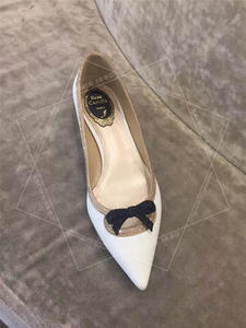 美国代购 rene caovilla 白色水钻蝴蝶结平底鞋 rc女鞋凉鞋