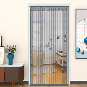 透风防蚊门帘加密网金刚纱夏季挡蚊虫卧室粘贴帘免打孔纯色耐用