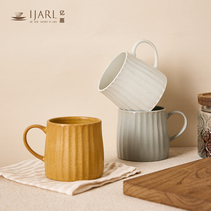 ijarl陶瓷咖啡杯大容量复古一人一杯马克杯情侣办公室家用杯子女