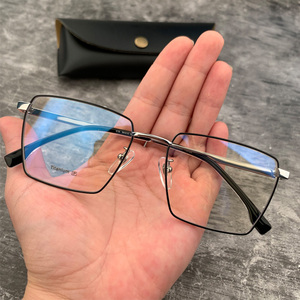 宝剑克罗心眼睛框架纯钛商务男士方形金丝边超轻近视平光亮金色