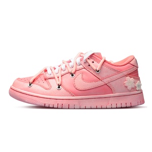 nike dunk low 蛋壳女款 樱花粉 浸染解构 低帮 耐克球鞋定制礼物