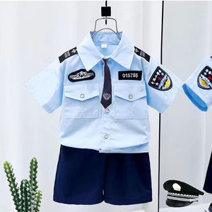 儿童警察衣角色扮演警官服小孩警装交警交通公安演出表演服装套装