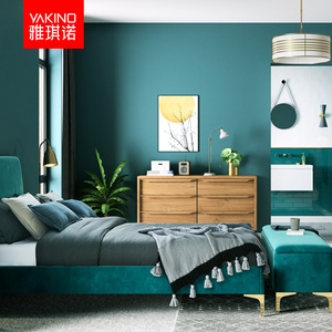雅琪诺墙纸长纤无纺布纯色素色墨绿色北欧客厅卧室背景壁纸高级感