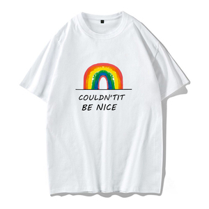 宋祖儿同款彩虹图案短袖t恤纯棉半袖潮流男学生情侣装夏季体恤