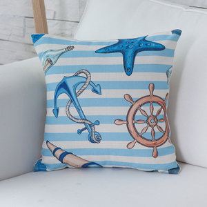 创意地中海风格棉麻抱枕 男儿童房装饰靠枕 主题宾馆客栈沙发靠垫