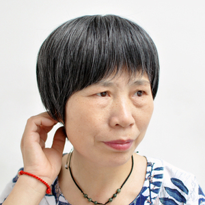 老年人花白假发女短发 奶奶整顶假发60-80岁老人全头真发化疗光头