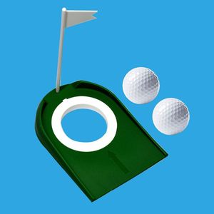 包邮新品高尔夫球室内推杆练习器塑料盘专业果岭洞杯盘球洞带旗子