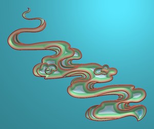 祥云云朵简单木雕浮雕贴花中式带线条精雕图套图869ab