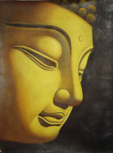 手绘油画装饰画菩萨佛头佛像唐卡密宗挂像招财富贵无心是净fz121