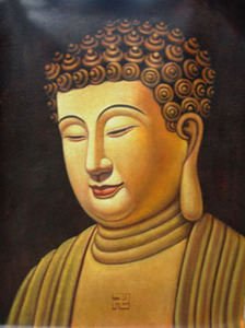 手绘油画装饰画菩萨佛头佛像唐卡密宗挂像招财富贵圣智的真理