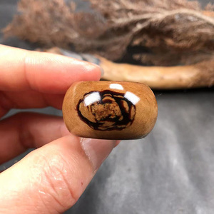 南澳名仕海柳小六天然正品活血柳山水纹扳指戒指开口19mm