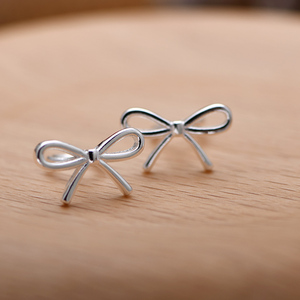 银耳钉999纯银弯钩