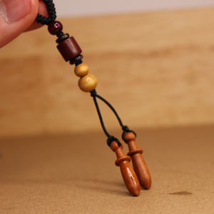 老桃木雕刻小棒槌吊坠项链挂件钥匙链夜路随身平安符大人小孩婴儿