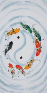 00tb952940169淘宝富贵吉祥b鲤鱼图中式太极八卦鱼办公室招财风水