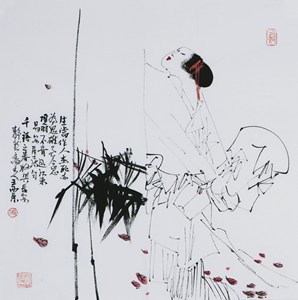 名家 王西京 风格【14】写意人物 国画 仕女图 字画 手绘四尺斗方