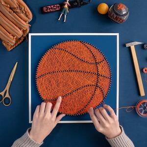 diy手工亲手制作绕线画材料包钉子画手作篮球生日礼物送男朋友