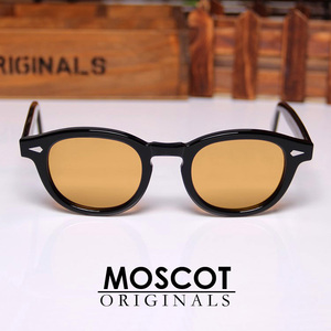 浅茶色MOSCOT玛士高LEMTOSH咖啡色平光圆框板材近视太阳眼镜墨镜