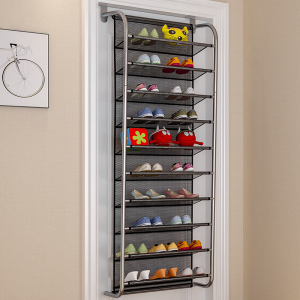 创意门后挂墙简易鞋柜多层组合鞋架壁挂式收纳宿舍简约铁艺鞋架子