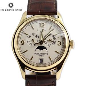 二手正品patek philippe百达翡丽白金月相机械瑞士男表5146g-001