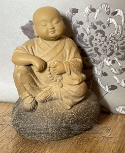 林昭发铁丸石小沙弥雕刻 希望 办公桌摆件装饰品礼品雕塑石雕直邮