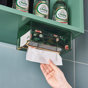 一次性洗脸巾收纳盒纸巾盒壁挂式抽纸盒厕所卫生间厨房倒挂免打孔