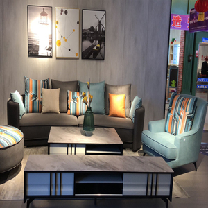 雅斯佩尔ms-833沙发 深灰色 三人沙发 单人沙发 布艺沙发 现代