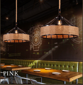 美式乡村网咖蒙古包创意复古铁艺餐吊灯咖啡厅酒吧餐台服装店麻绳