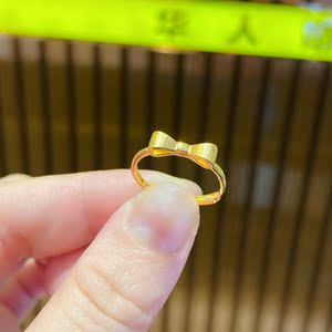 金尊珠宝 足金999蝴蝶结戒指
