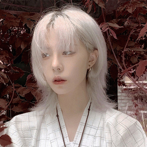 鲻鱼头网红假发女银白色短发时尚欧美外翘短卷发修脸空气薄刘海