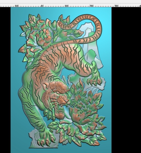 老虎头兽头豹子头生肖虎头玉雕图精雕图jdp浮雕图bmp灰度图3人付款1